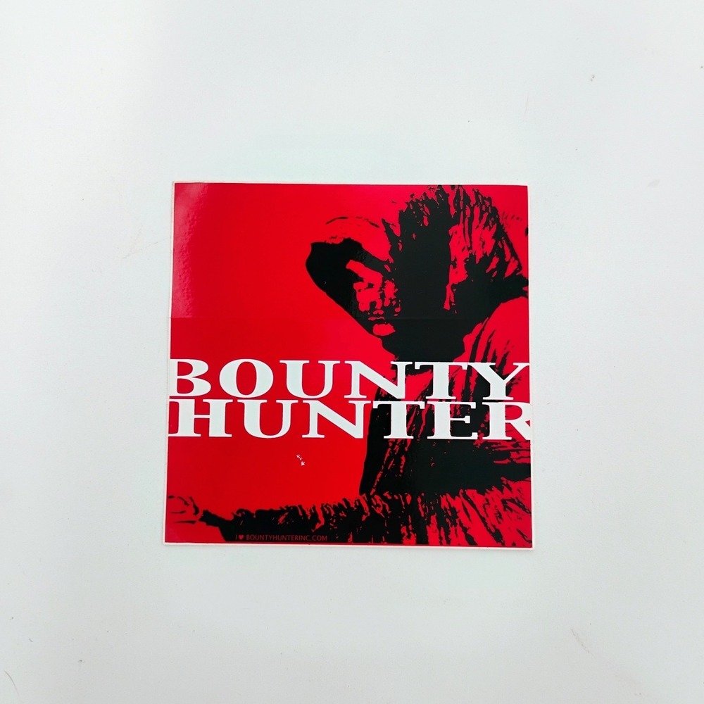 Bounty Hunter Sticker Decal Red Black White Streetwear Punk Vintage 1990's Skate